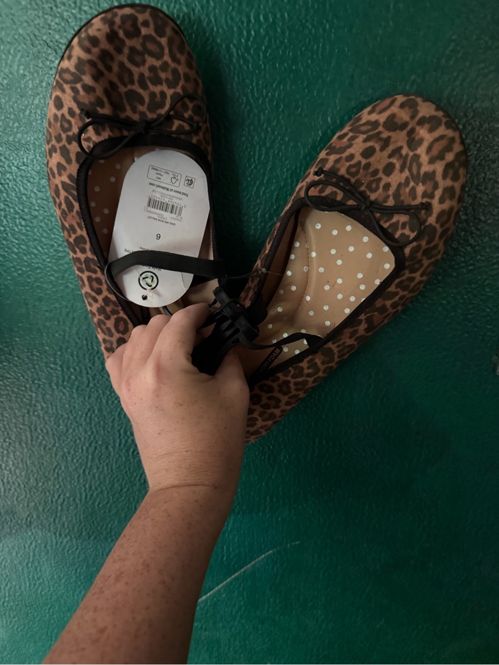 Leopard Print Girls' Ballet Flats - Brown